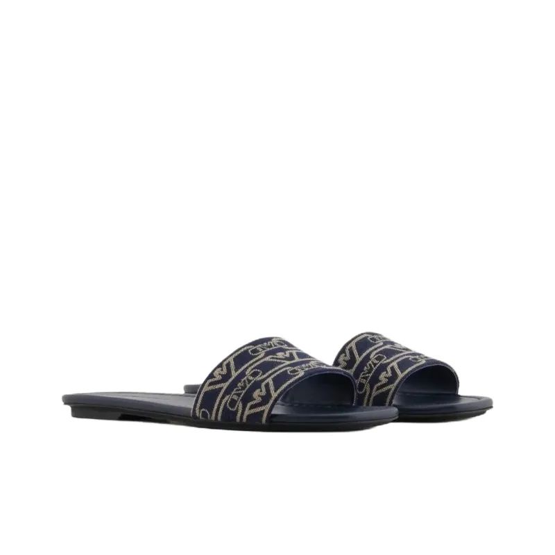 EMPORIO ARMANI Slide Slippers Women's Marine Blue-1