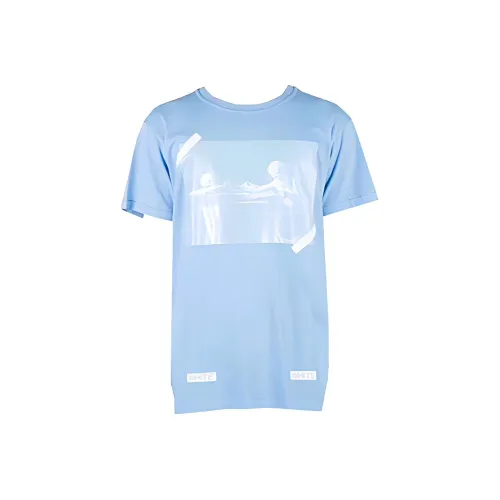 OFF WHITE SS21 Drop Shoulder Sleeve T Shirt Women
s Blue