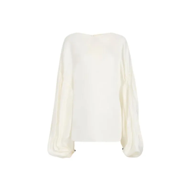 KHAITE The Quico Puff-Sleeved Blouse-0