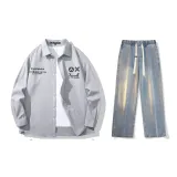Set (Gray Shirt+Vintage Blue Jeans)