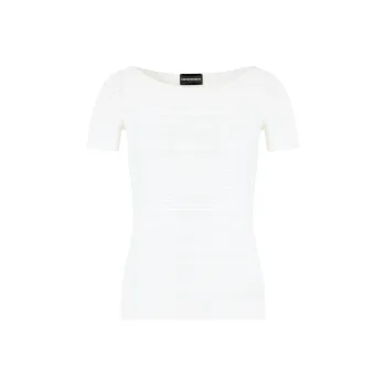 EMPORIO ARMANI Stretch Jacquard Motif Nylon jersey T shirt