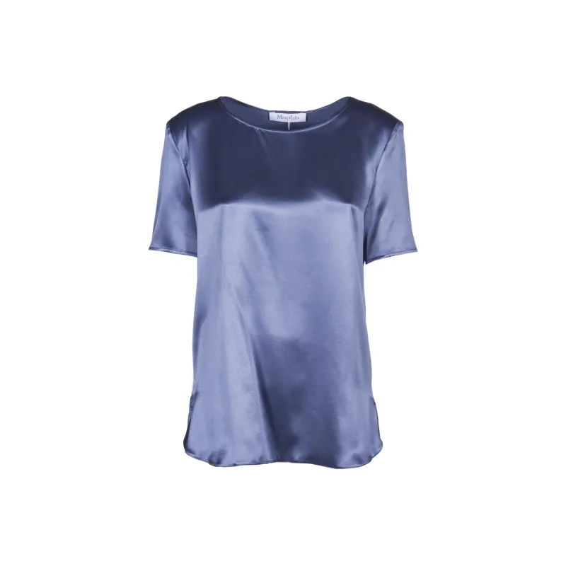 MaxMara Crewneck Satin Top-0