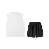 White Solid Color Clothing Sets
