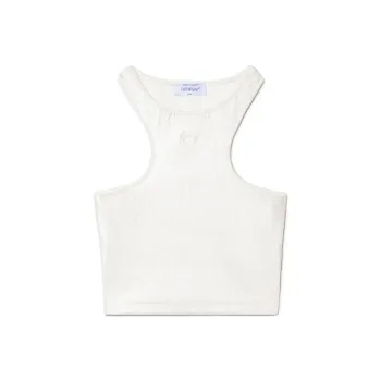 OFF WHITE Ribbed Coated Rowing Top