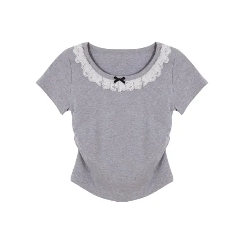 MUSTOFF T Shirts Women's Gray