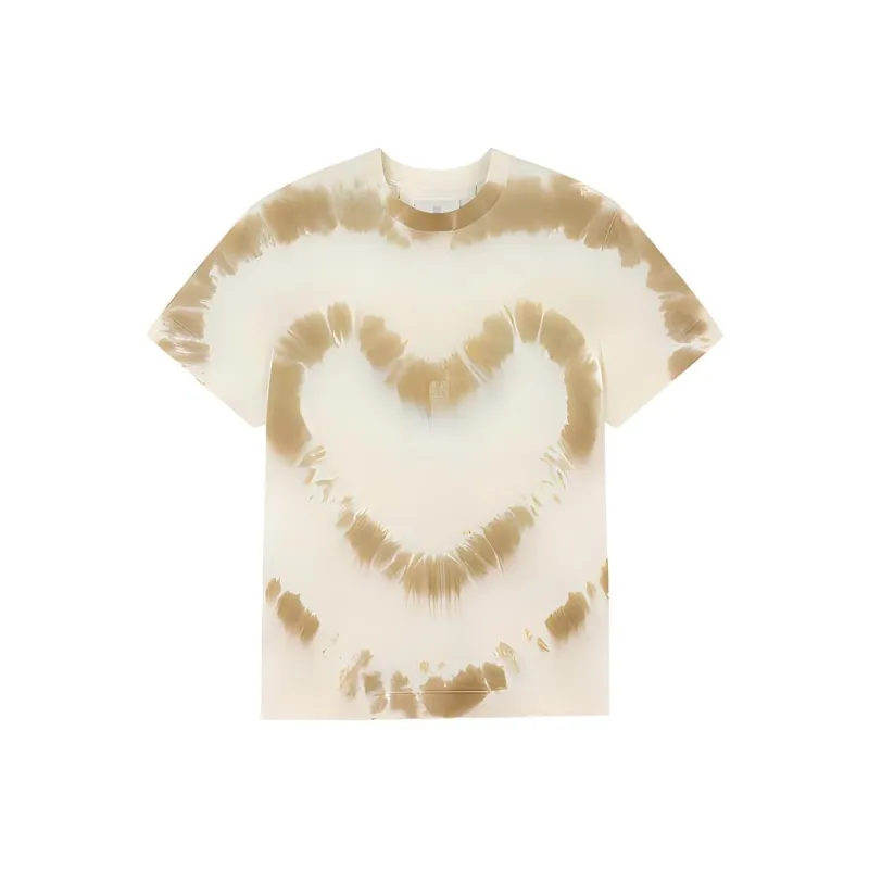 Givenchy Tie And Dye Hearts Oversized T-Shirt 'White/Khaki'-0