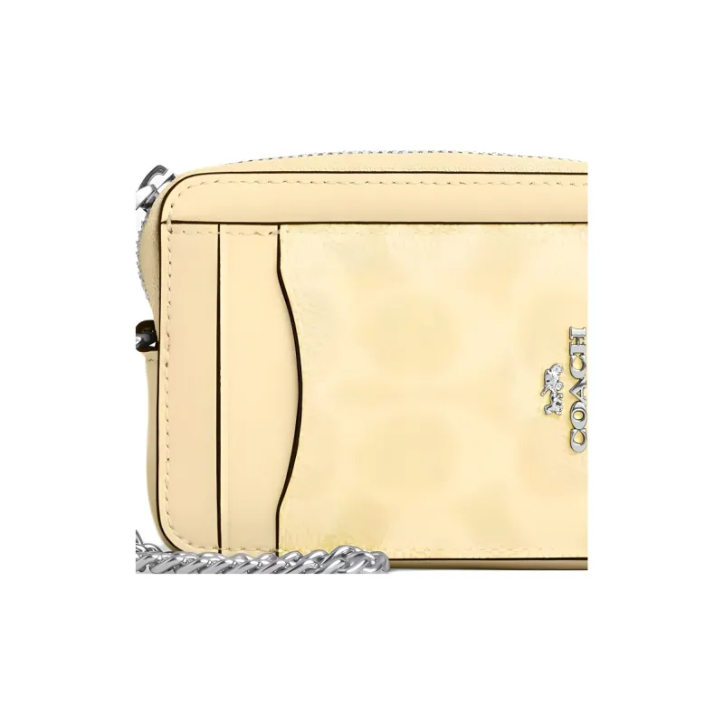 COACH Coated Canvas Card Holder Women's Yellow-2