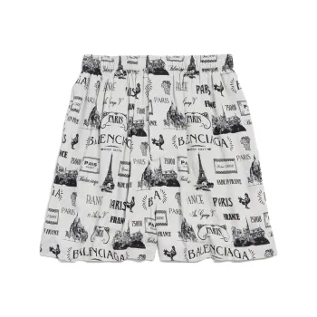 Balenciaga FW24 Casual Shorts Regular Fit Men's Gray