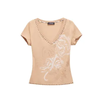 Ed Hardy SS25 Regular T Shirt Women's Camel