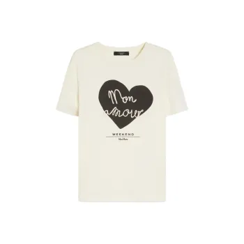 WEEKEND MaxMara Heart Patterned Crewneck T Shirt