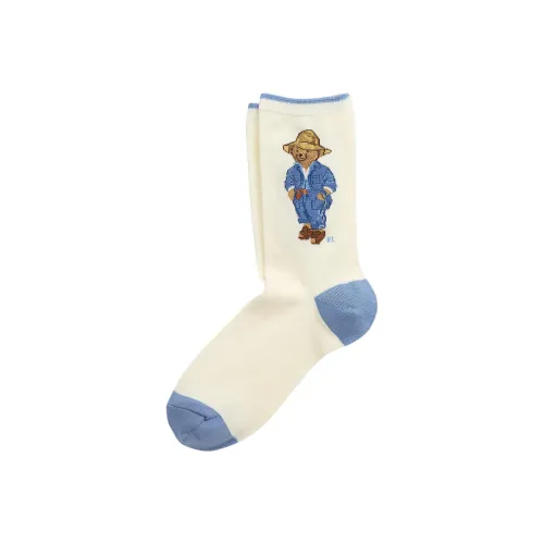 Polo Ralph Lauren Mid Calf Socks Women's 1 Pack Ivory White