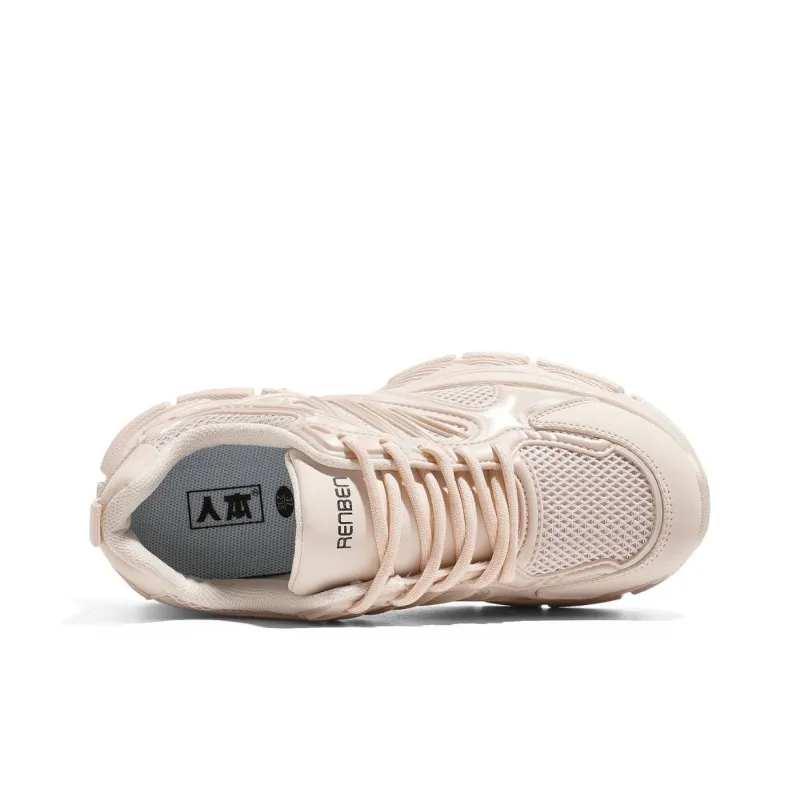 RENBEN Breathable Height Increasing Abrasion Resistant Low Top Chunky Sneakers Women's-3