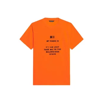 Balenciaga Logo T Shirt 'Fluo Orange/Black'