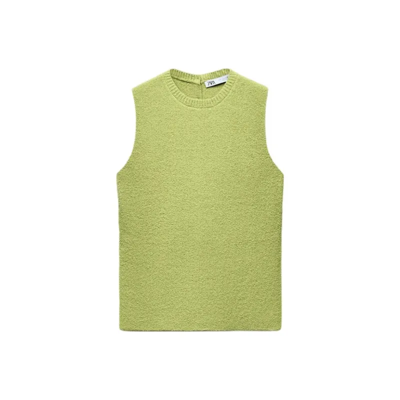 ZARA Tank Tops Women's Green-0