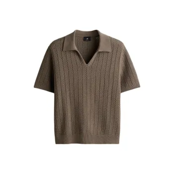 H&M Polo Shirt Men's Dark Beige