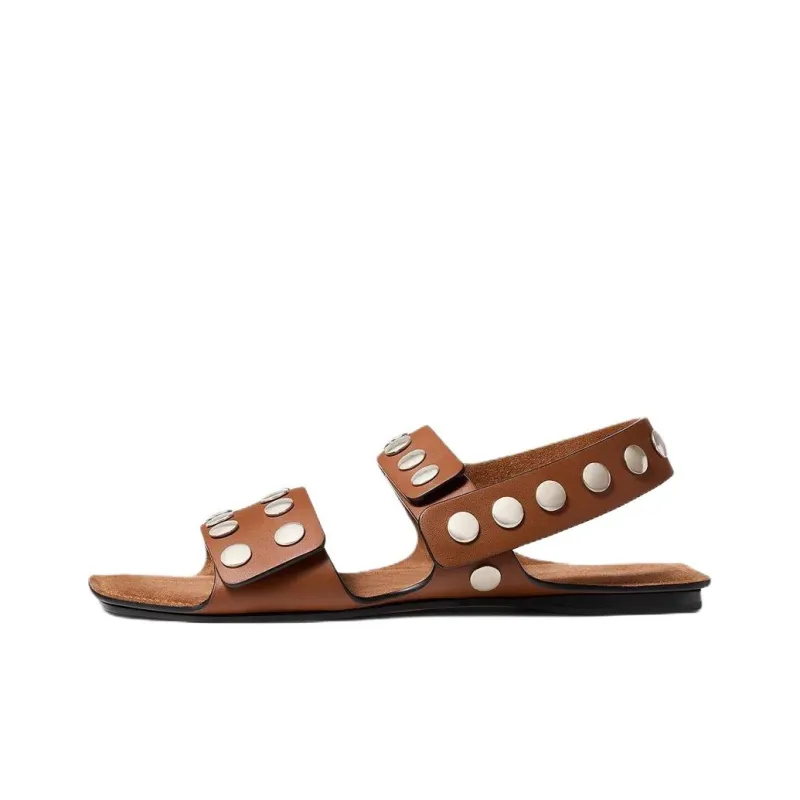KHAITE Boden One Strap Sandals Women's Dark Brown-0