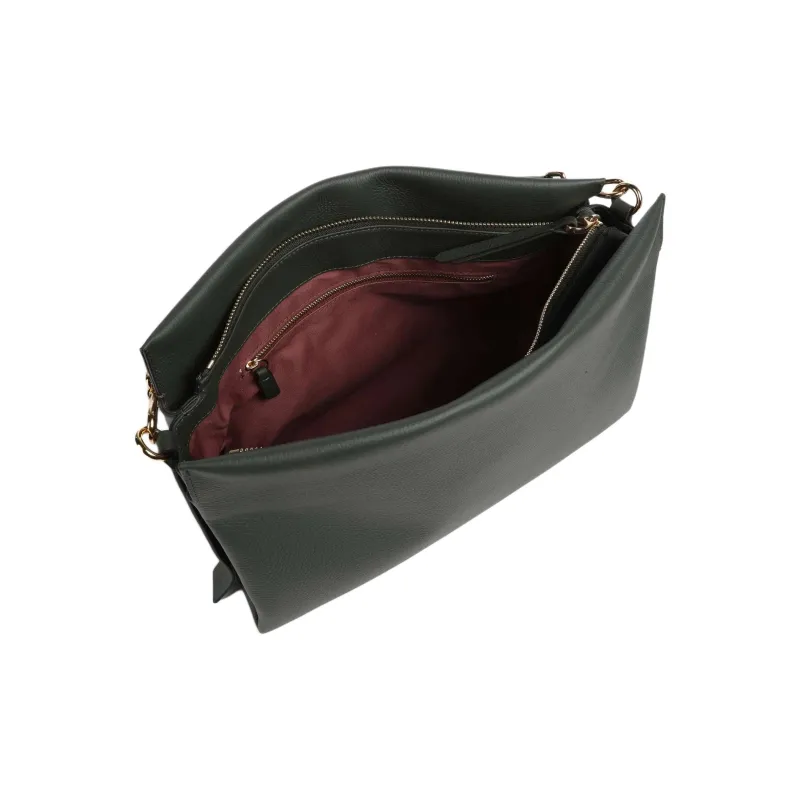 COCCINELLE Boheme Grain Cow Leather Crossbody Bag, Shoulder Bag Women's Dark Green-3