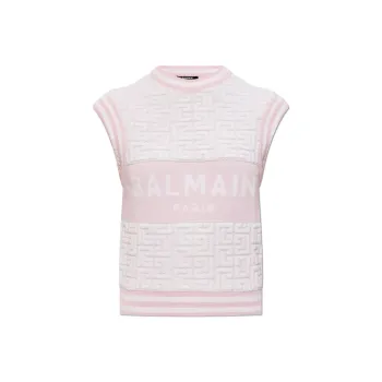 BALMAIN Logo Monogrammed Sleeveless Vest