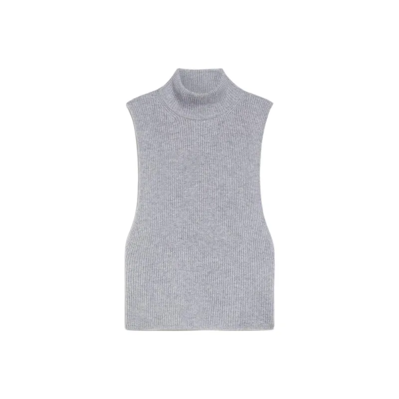 MaxMara Turtleneck Ribbed Sleeveless Top-0