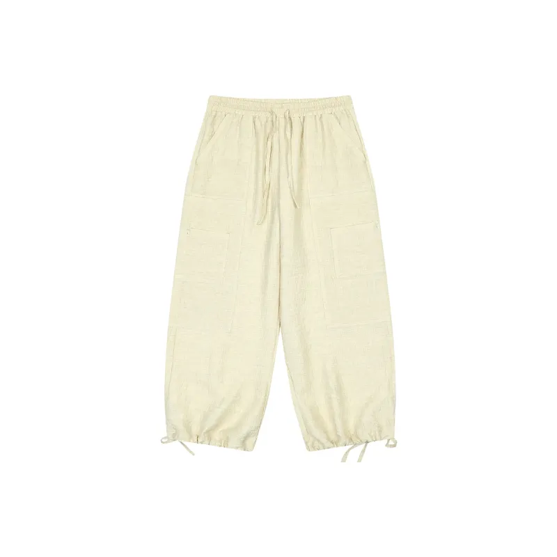 MostwantedLab Casual Pants Unisex Beige Yellow-0