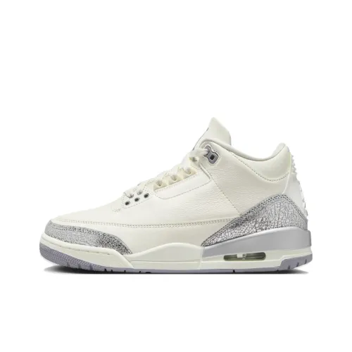 JORDAN 3 Retro Sail Cement Grey Women
s