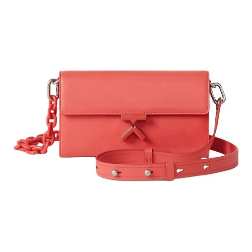KENZO Letter Logo Cow Leather Chain Bag, Crossbody Bag, Shoulder Bag Women's Light Peach Pink