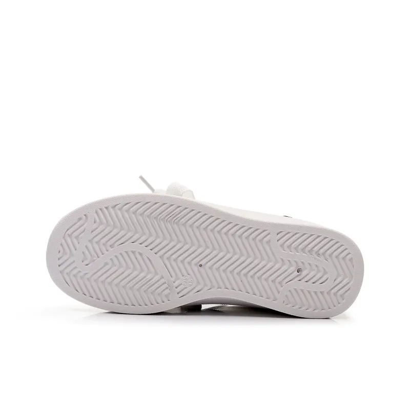 Feiyue Girly Heart Series Abrasion Resistant Lightweight Height Increasing Low Top Skateboard Shoes Women's White-5