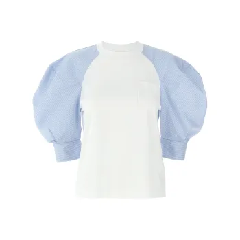 Sacai Puff Sleeved Crew Neck T Shirt