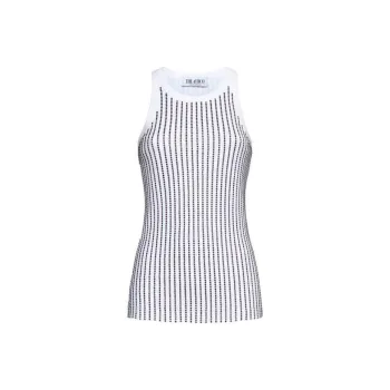 The Attico Embellished Ribbed Tank Top