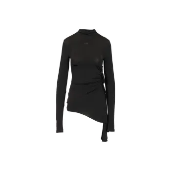 OFF WHITE Draped High Neck Mini Dress