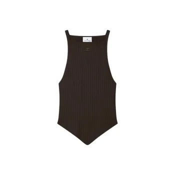 COURREGES Rib Knit Pointy Tank Top