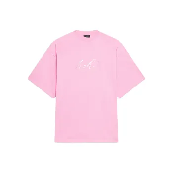 Balenciaga T Shirt Loose Fit Women's Pink