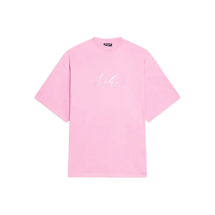 Balenciaga T Shirt Loose Fit Women's Pink-0