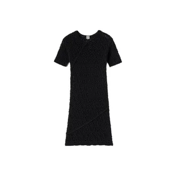 TOTEME Crochet-knit Short-sleeve Minidress