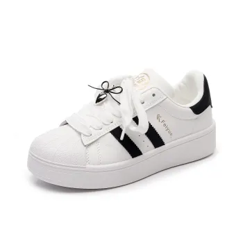 Feiyue Girly Heart Series Abrasion Resistant Lightweight Height Increasing Low Top Skateboard Shoes Women's White
