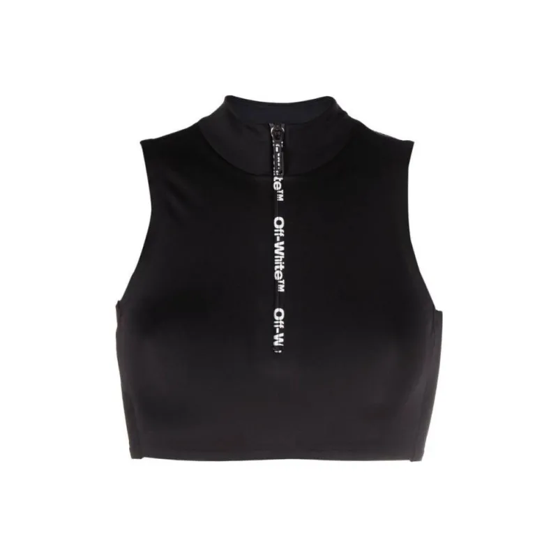 OFF WHITE Logo Printed Zip Detailed Top-0