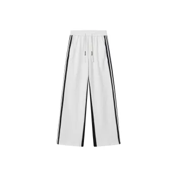 FAKE VINTAGE Casual Pants Unisex Black White