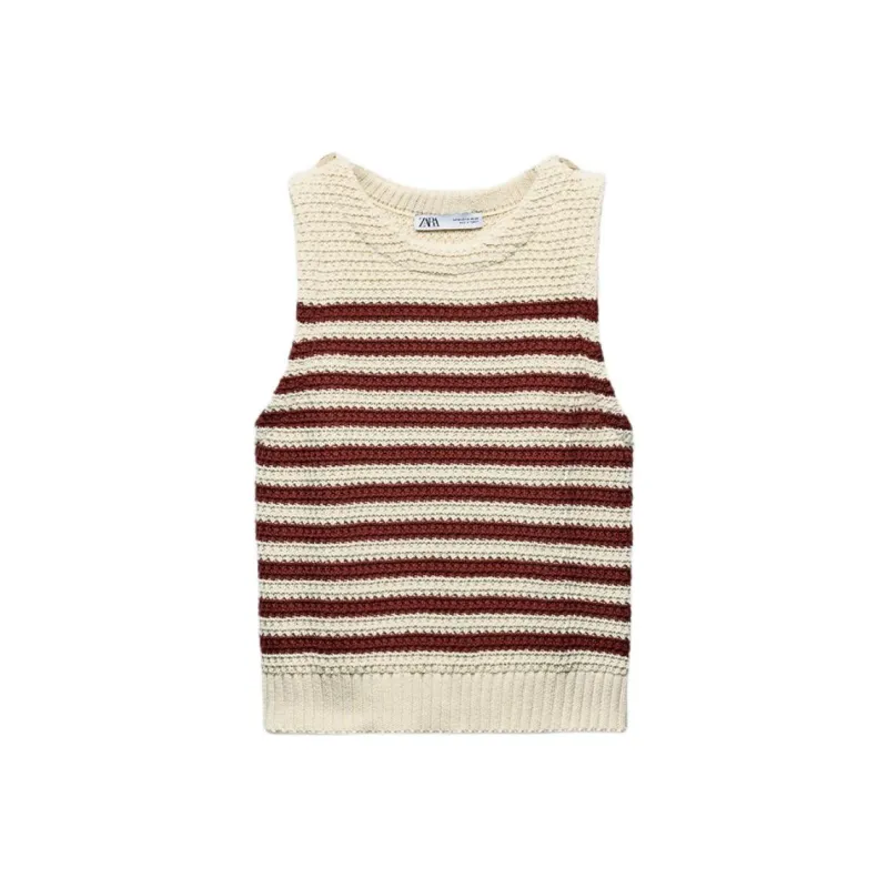 ZARA Tank Tops Women's Red-0