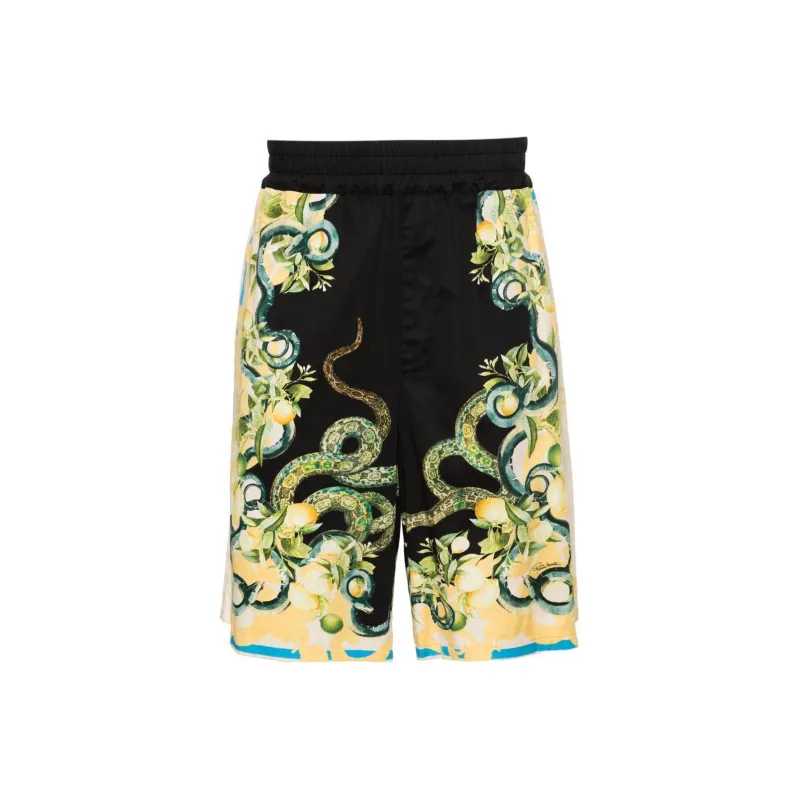 Roberto Cavalli Lemon And Snake print Bermuda Shorts-0