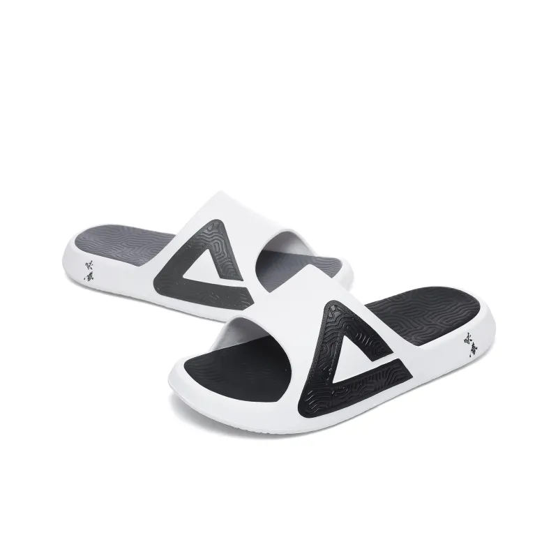 PEAK Extreme National Creativity Slip Resistant Cushioning Slide Slippers Men's Gray Black Mismatched-1