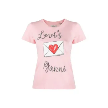 GANNI T-Shirts Women's Pink