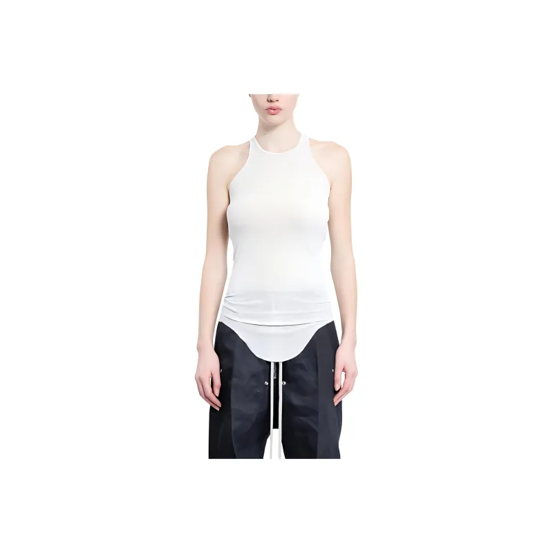 RICK OWENS Hollywood Basic Ribbed Crewneck Tank Top-0