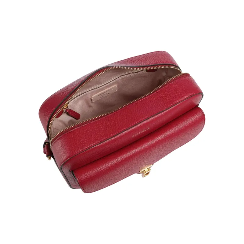 COCCINELLE Beat Grain Leather Crossbody Bag, Shoulder Bag Women's Red-3