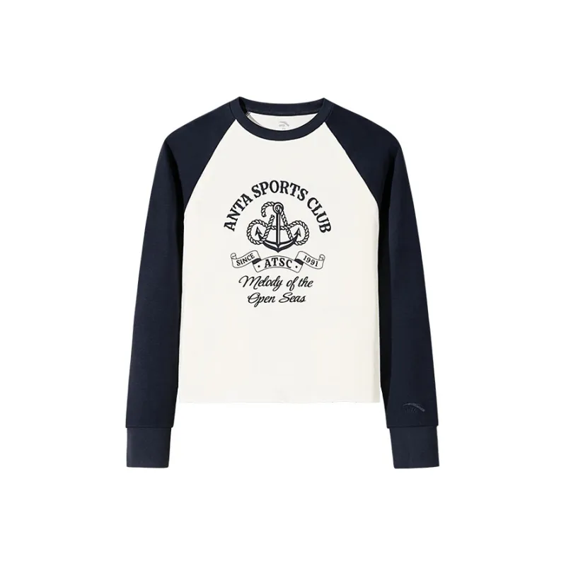 Anta Life Collection T Shirt Women's Warm Jade White/Suanma Blue-0