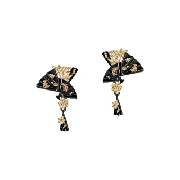 Masw Luxury New Chinese Style Copper Alloy+S925 Sterling Silver Stud Earrings Women's