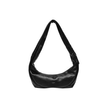 Tanita West Cow Leather Dumpling Bag, Crossbody Bag Medium Size Women's Black