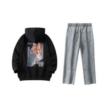 Hepburn Cat Sweatshirt Sets Unisex