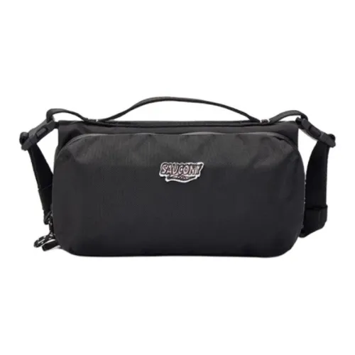 Saucony Travel Lightweight Crossbody Bag Unisex Jet Black/Cyan Bird Gray