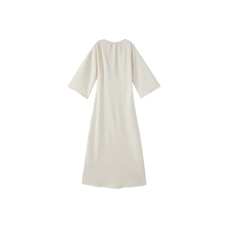 XIANGYING Long Sleeved Dress Women's Ecru-1