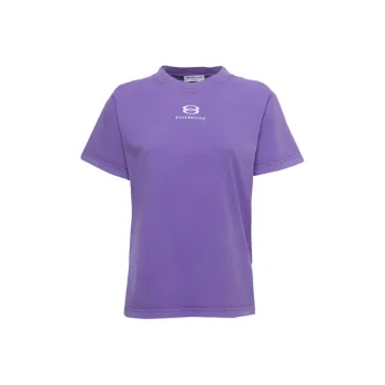 Balenciaga Small Fit Logo Tee 'Ultraviolet/White'